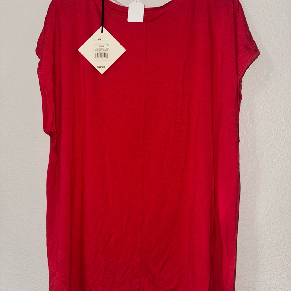 Ava & Viv Vibrant Red Short Sleeve Top